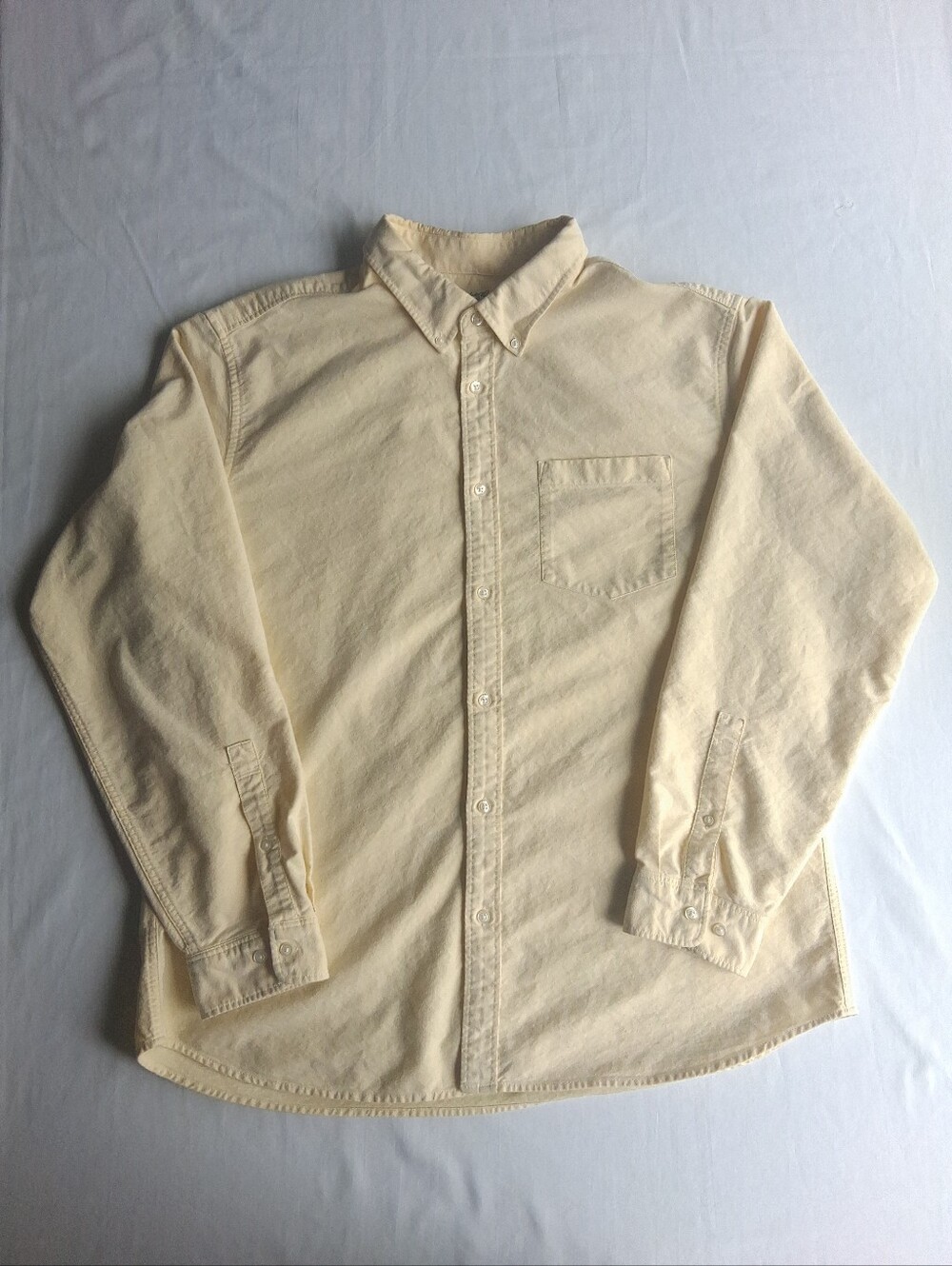 Eddie Bauer flannel shirt Cotton Legend Wash classic fit button up Pastel Yellow